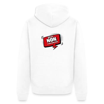 Say no to your mother-in-law - Unisex Premium Organic Zip Hoodie - white - Back - Thijin (182cm)