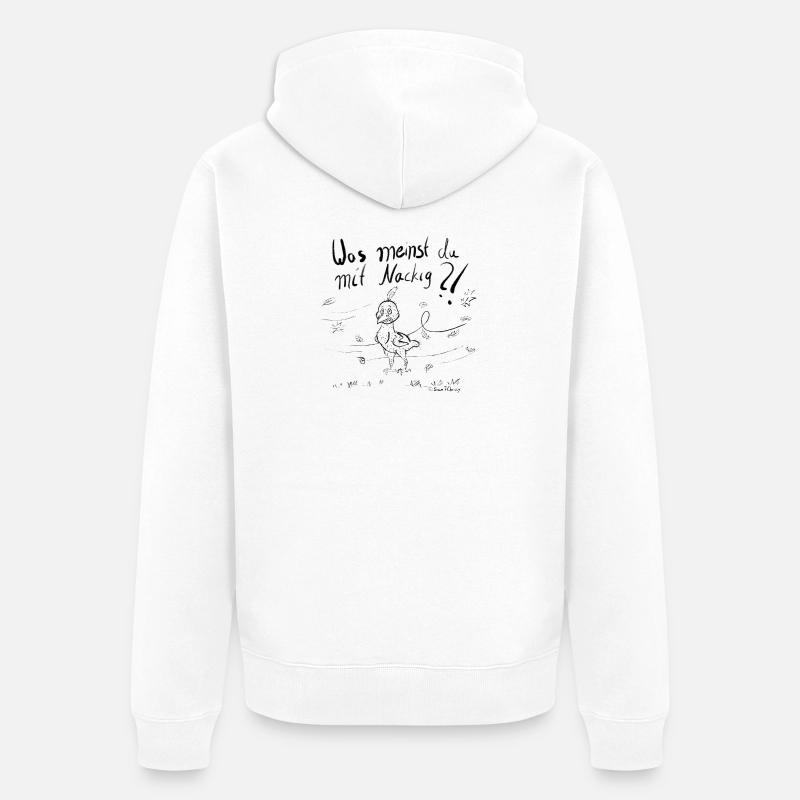 Ein Mausender Vogel im Herbstwind - Unisex Premium Bio Zip Hoodie - Weiß