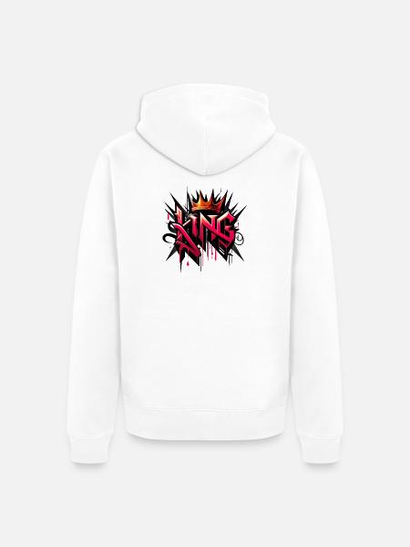 Couronne du Roi Graffiti - Veste à capuche bio Premium Unisexe - blanc