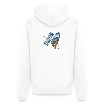 Carte murale aquarelle Taïwan - Veste à capuche bio Premium Unisexe - blanc - Dos - Thijin (182cm)