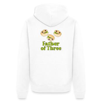 Father of Three - Baby Pregnancy - Unisex Premium Organic Zip Hoodie - white - Back - Thijin (182cm)