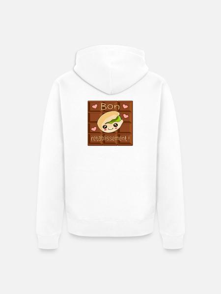 Bon rétablissement - Chocolat aux Pistaches - Veste à capuche bio Premium Unisexe - blanc