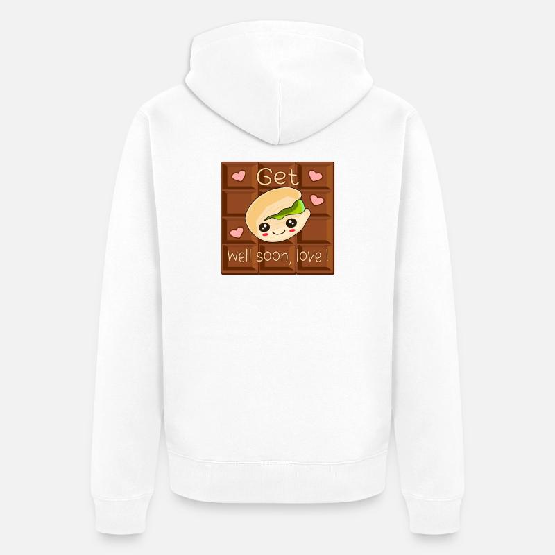 Bon rétablissement amour - Chocolat Pistache - Veste à capuche bio Premium Unisexe - blanc