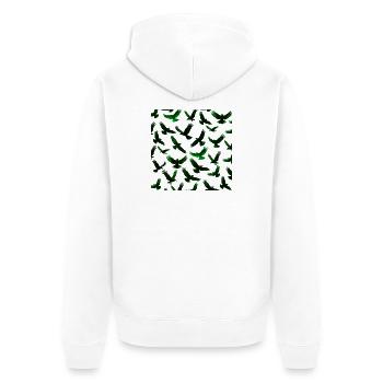 Goth muster, Kolkraben, animal prints - Unisex Premium Bio Zip Hoodie - Weiß - Hinten - Thijin (182cm)