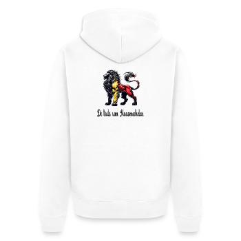 Maasmechelen Löwe Flaggen Design - Unisex Premium Bio Zip Hoodie - Weiß - Hinten - Thijin (182cm)