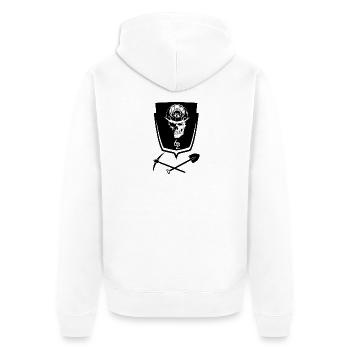 62 - Unisex Premium Bio Zip Hoodie - Weiß - Hinten - Thijin (182cm)