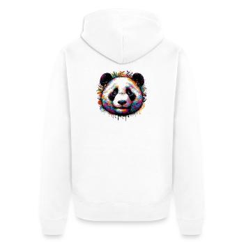 Panda - Unisex Premium Bio Zip Hoodie - Weiß - Hinten - Thijin (182cm)