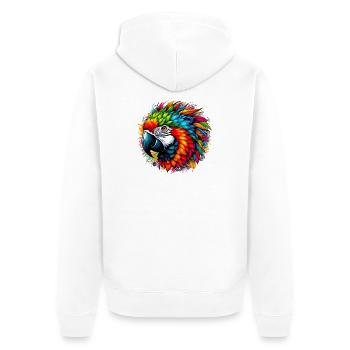 Papagei - Unisex Premium Bio Zip Hoodie - Weiß - Hinten - Thijin (182cm)