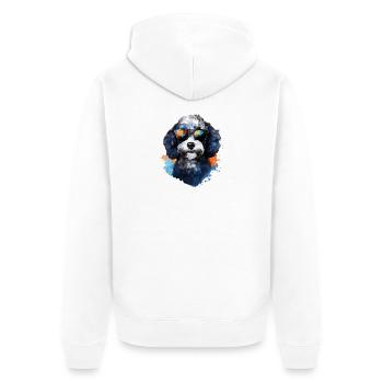 Poodle with sunglasses - Unisex Premium Organic Zip Hoodie - white - Back - Thijin (182cm)