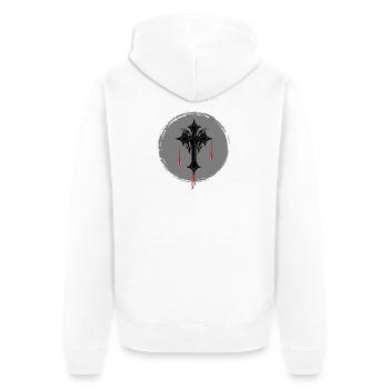 Gothic Cross - Unisex Premium Organic Zip Hoodie - white - Back - Thijin (182cm)