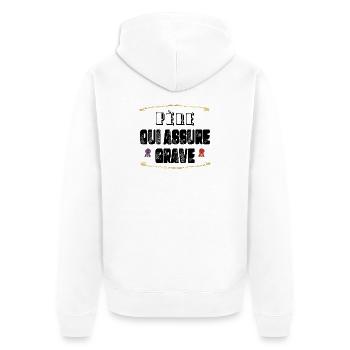 Père Qui Assure Grave - Veste à capuche bio Premium Unisexe - blanc - Dos - Thijin (182cm)
