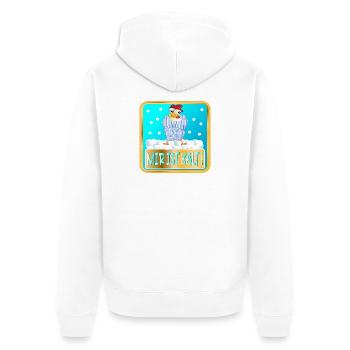 MIR IST KALT WINTER HÜHNER - Unisex Premium Bio Zip Hoodie - Weiß - Hinten - Thijin (182cm)