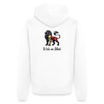 Dilbeek lion flag design - Unisex Premium Organic Zip Hoodie - white - Back - Thijin (182cm)