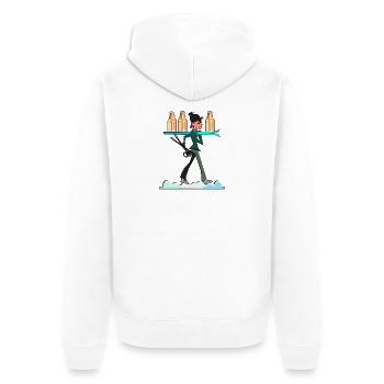 Après-ski skier - BEER - Unisex Premium Organic Zip Hoodie - white - Back - Thijin (182cm)