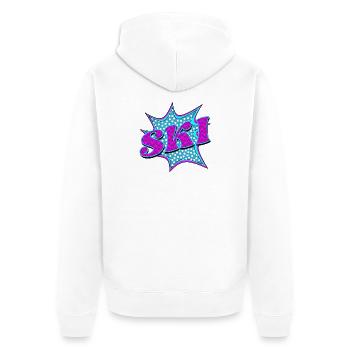 POPPART SKIING - SKIING SKIING - Unisex Premium Organic Zip Hoodie - white - Back - Thijin (182cm)