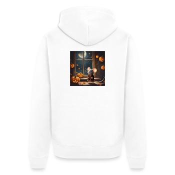 halloween, souris d'halloween, citrouille - Veste à capuche bio Premium Unisexe - blanc - Dos - Thijin (182cm)