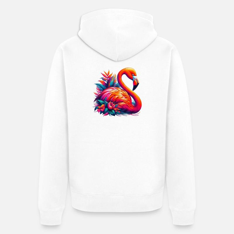 Flamant - Veste à capuche bio Premium Unisexe - blanc
