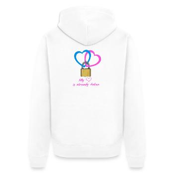 My heart is already taken - Unisex Premium Organic Zip Hoodie - white - Back - Thijin (182cm)