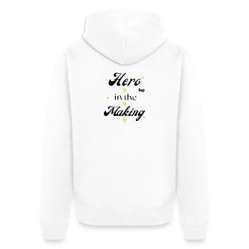 Galaxie Wächter Design - Unisex Premium Bio Zip Hoodie - Weiß - Hinten - Thijin (182cm)