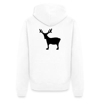 Rentier Xmas3 - Unisex Premium Bio Zip Hoodie - Weiß - Hinten - Thijin (182cm)