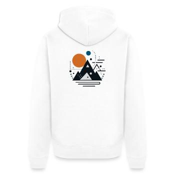 Gebirge - Unisex Premium Bio Zip Hoodie - Weiß - Hinten - Thijin (182cm)