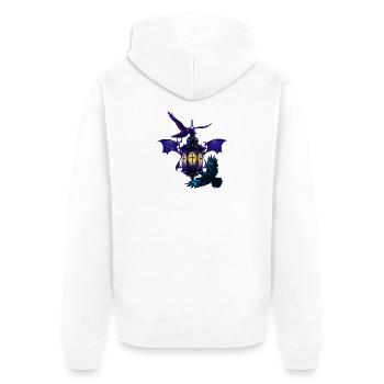 laterne, Kolkrabe, kreuze - Unisex Premium Bio Zip Hoodie - Weiß - Hinten - Thijin (182cm)