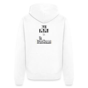 Mon Neveu Est Un Grand Homme - Veste à capuche bio Premium Unisexe - blanc - Dos - Thijin (182cm)