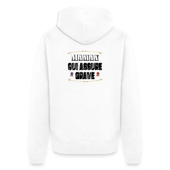 Maman Qui Assure Grave - Veste à capuche bio Premium Unisexe - blanc - Dos - Thijin (182cm)