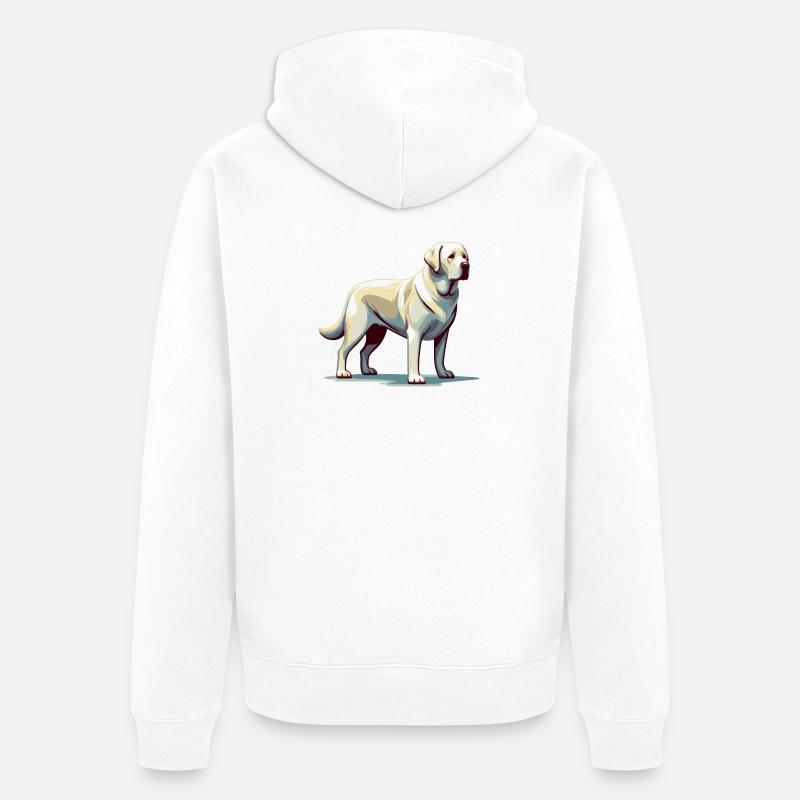 Labrador blanc debout - Veste à capuche bio Premium Unisexe - blanc