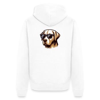 Tête de chien Labrador cool - Veste à capuche bio Premium Unisexe - blanc - Dos - Thijin (182cm)