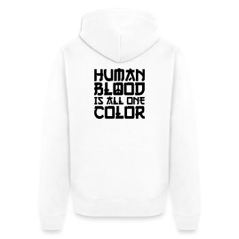 Paix Liberté Paix mondiale - Veste à capuche bio Premium Unisexe - blanc - Dos - Thijin (182cm)