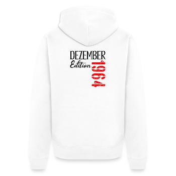 62. GEBURTSTAG DEZEMBER 1964 - Unisex Premium Bio Zip Hoodie - Weiß - Hinten - Thijin (182cm)