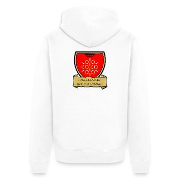 Languedoc-Roussillonnais - Unisex Premium Bio Zip Hoodie - Weiß - Hinten - Thijin (182cm)