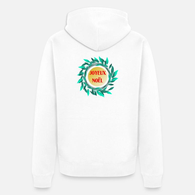 NOËL. JOYEUX NOËL - Veste à capuche bio Premium Unisexe - blanc