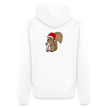 Weihnatchtshörnchen - Unisex Premium Bio Zip Hoodie - Weiß - Hinten - Thijin (182cm)