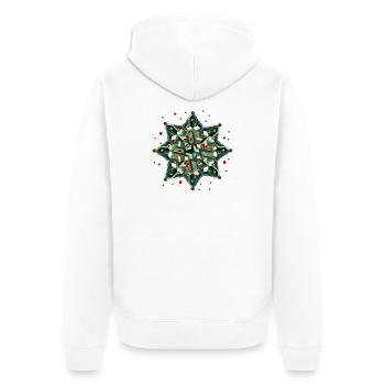 grand poinsettia de style géométrique - Veste à capuche bio Premium Unisexe - blanc - Dos - Thijin (182cm)