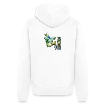 Aquarell Landkarte Bangladesch - Unisex Premium Bio Zip Hoodie - Weiß - Hinten - Thijin (182cm)