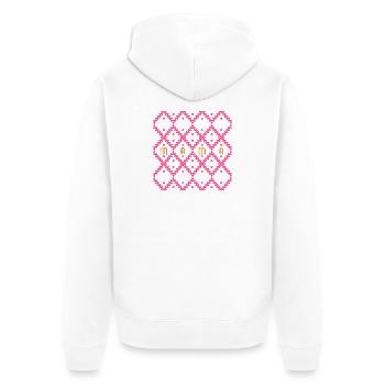 SCHRIFTZUG MAMA HERZEN - Unisex Premium Bio Zip Hoodie - Weiß - Hinten - Thijin (182cm)