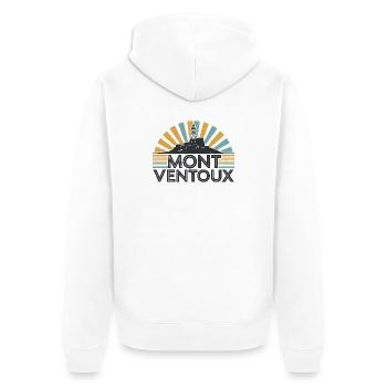 Mont Ventoux Design Rétro - Veste à capuche bio Premium Unisexe - blanc - Dos - Thijin (182cm)