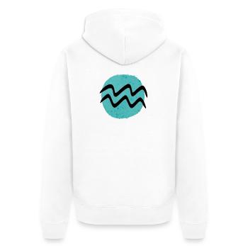 Signe du zodiaque Verseau - Veste à capuche bio Premium Unisexe - blanc - Dos - Thijin (182cm)