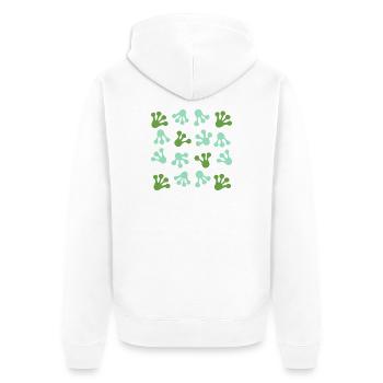 Empreintes de pieds de grenouille L Empreinte de patte de grenouille - Veste à capuche bio Premium Unisexe - blanc - Dos - Thijin (182cm)