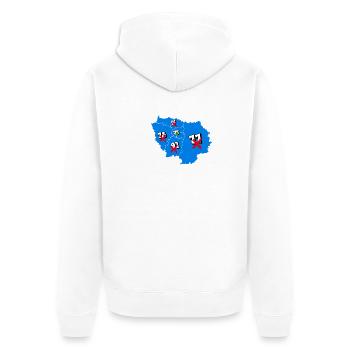 Région île de france - Veste à capuche bio Premium Unisexe - blanc - Dos - Thijin (182cm)