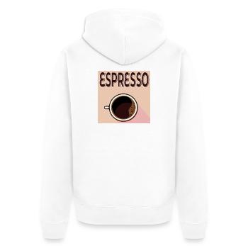 Espresso Café - Unisex Premium Organic Zip Hoodie - white - Back - Thijin (182cm)