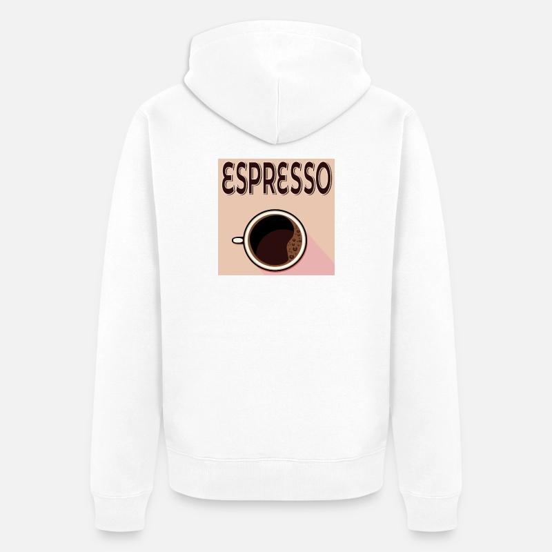 Café expresso - Veste à capuche bio Premium Unisexe - blanc