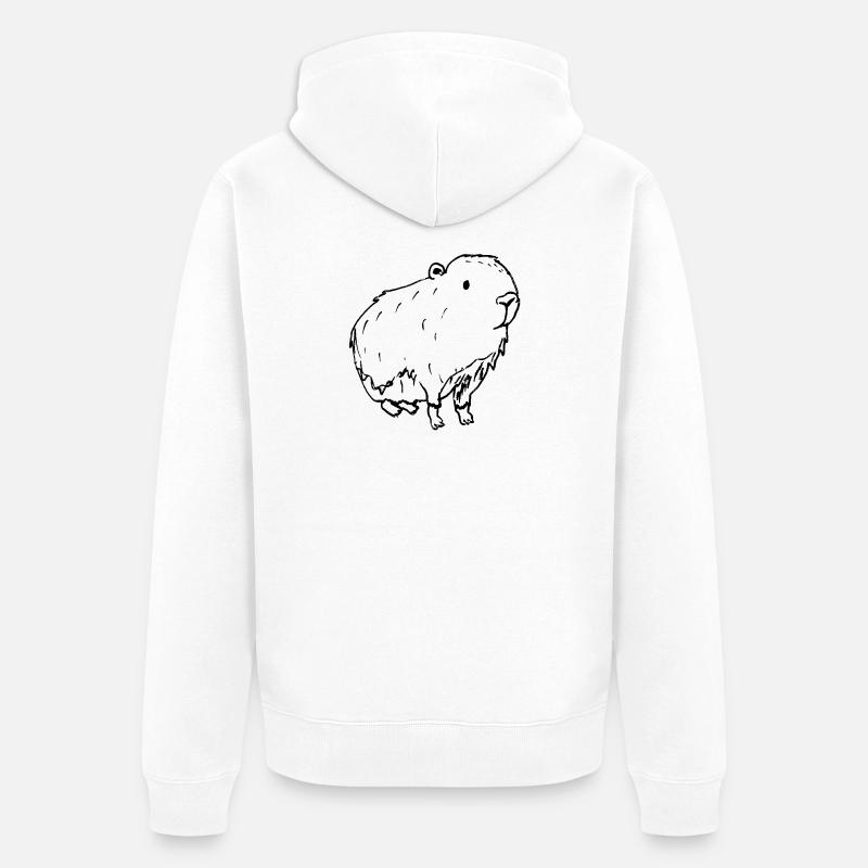 Abstrait Kapybara Noir - Veste à capuche bio Premium Unisexe - blanc