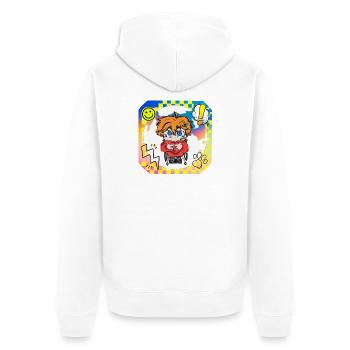 Colorful Pop Art Wheelchair Hero - Unisex Premium Organic Zip Hoodie - white - Back - Thijin (182cm)