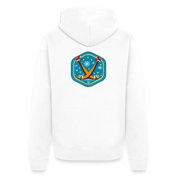 WEIHNACHTEN EISHOCKEY - Unisex Premium Bio Zip Hoodie - Weiß - Hinten - Thijin (182cm)