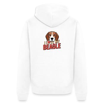 I Love My Beagle - Dog Fan Dog Lover Dog - Unisex Premium Organic Zip Hoodie - white - Back - Thijin (182cm)