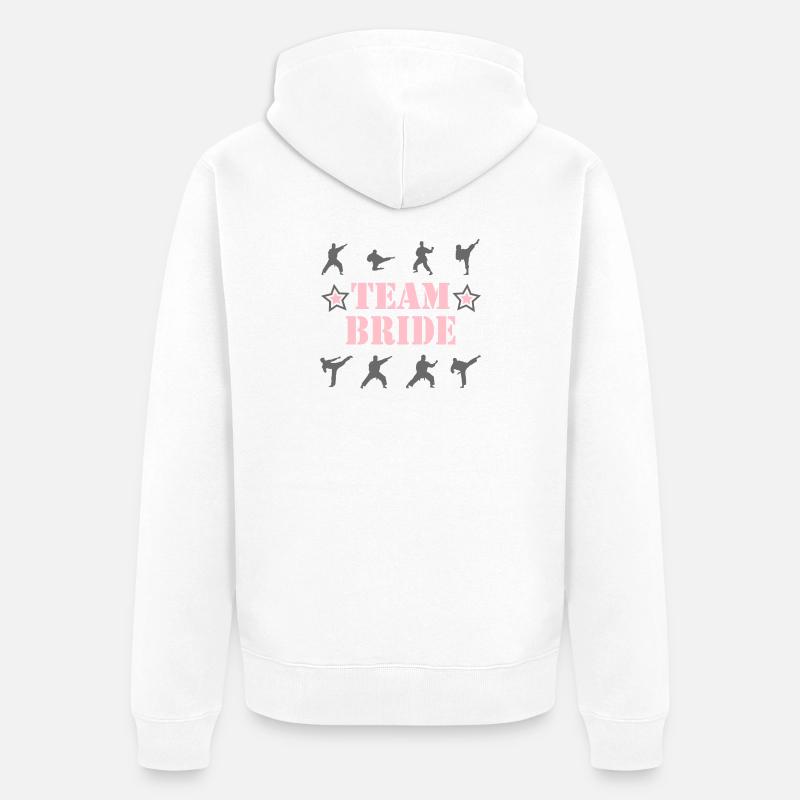 ÉQUIPE DE LA MARIÉE - Veste à capuche bio Premium Unisexe - blanc