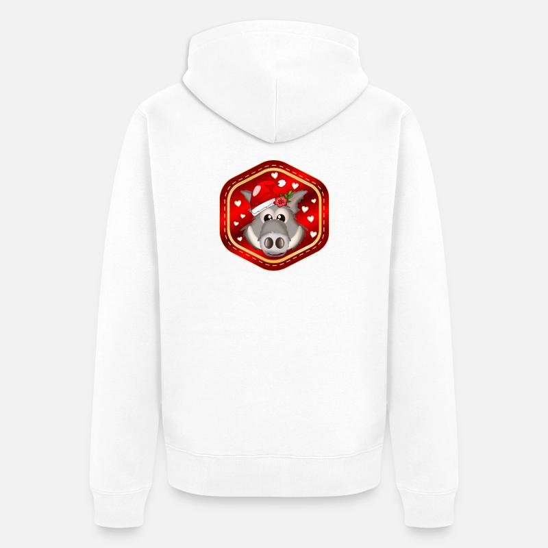 WEIHNACHTSGESCHENKE WILDSCHWEINE - Unisex Premium Bio Zip Hoodie - Weiß